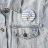 Schattige klein Beer in blauw Ronde Button 5,7 Cm (In situ)