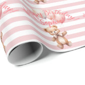 Schattige klein Beer in roze Cadeaupapier (Rol Hoek)
