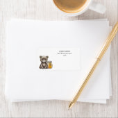 Schattige klein Beer met honingpot Etiket (Insitu)