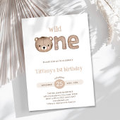 Schattige klein Beer wild op een 1e verjaardag Kaart