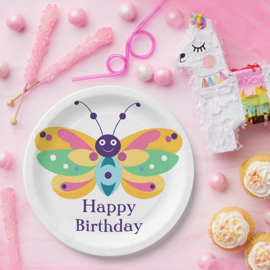 Schattige klein beestje papieren bordje (Feest)