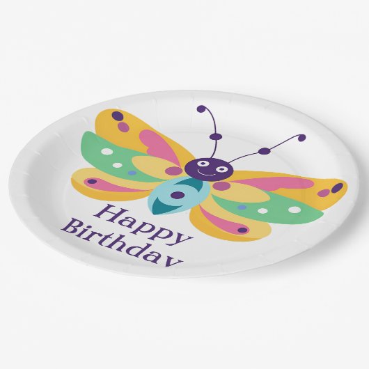 Schattige klein beestje papieren bordje (Gekanteld)