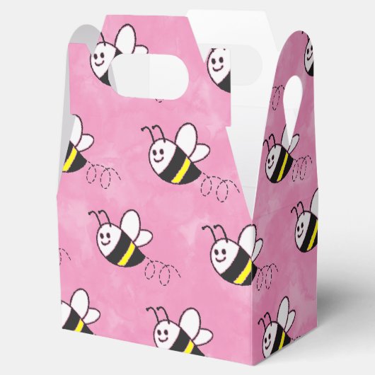Schattige klein bijenpatroon Waterverf Baby shower Bedankdoosjes (Geopend)