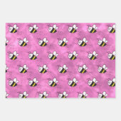 Schattige klein bijenpatroon Waterverf Baby shower Inpakpapier Vel (Voorkant 3)