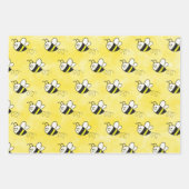 Schattige klein bijenpatroon Waterverf Baby shower Inpakpapier Vel (Voorkant)