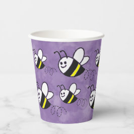 Schattige klein bijenpatroon Waterverf Baby shower Papieren Bekers