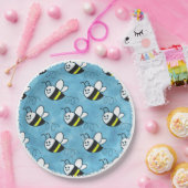 Schattige klein bijenpatroon Waterverf Baby shower Papieren Bordje (Feest)