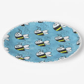 Schattige klein bijenpatroon Waterverf Baby shower Papieren Bordje (Gekanteld)