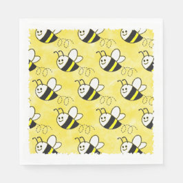 Schattige klein bijenpatroon Waterverf Baby shower Servet
