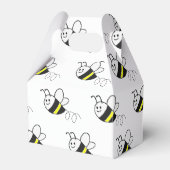 Schattige klein bijenpatroon wit Baby shower Bedankdoosjes (Voorkant Zijde)