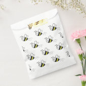 Schattige klein bijenpatroon wit Baby shower Bedankzakje (Gezegeld)