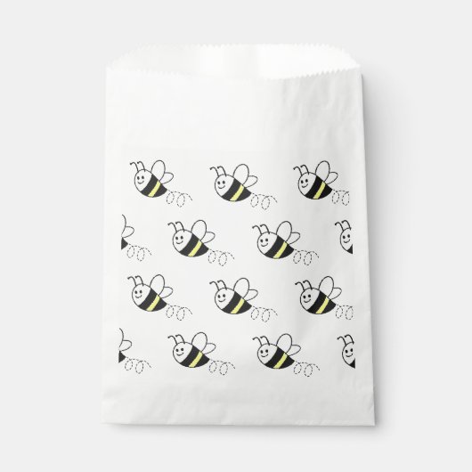 Schattige klein bijenpatroon wit Baby shower Bedankzakje (Voorkant)