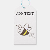 Schattige klein bijenvliegend wit Baby shower Cadeaulabel (Voorkant)