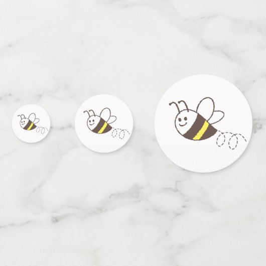 Schattige klein bijenvliegend wit Baby shower Confetti (Achterkanten)