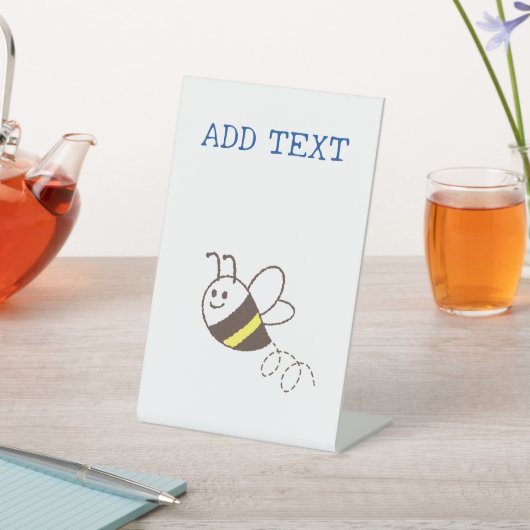 Schattige klein bijenvliegend wit Baby shower Reclamebord Met Voetstuk (Insitu)