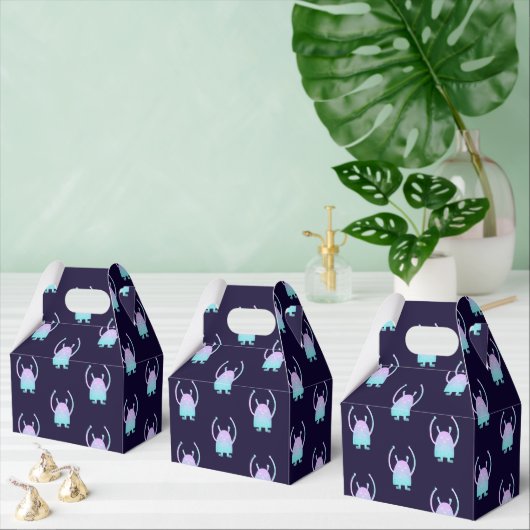 Schattige klein blauw monster bedankdoosjes (Meervoudige)