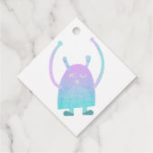 Schattige klein blauw monster bedankjes labels (Achterkant)