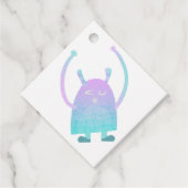 Schattige klein blauw monster bedankjes labels (Voorkant)