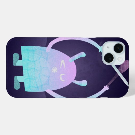 Schattige klein blauw monster Case-Mate iPhone case (Achterkant (horizontaal))