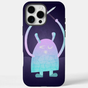 Schattige klein blauw monster iPhone 16 pro max hoesje