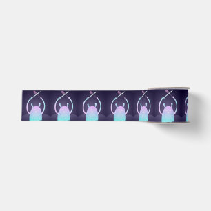 Schattige klein blauw monster grosgrain lint