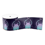 Schattige klein blauw monster grosgrain lint (Spoel)