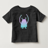 Schattige klein blauw monster kinder shirts (Voorkant)