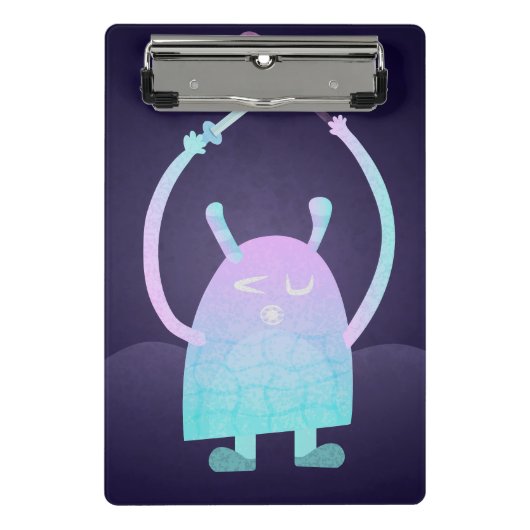 Schattige klein blauw monster mini klembord (Voorkant)
