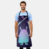 Schattige klein blauw monster schort (Gedragen)