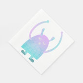 Schattige klein blauw monster servet (Hoek)