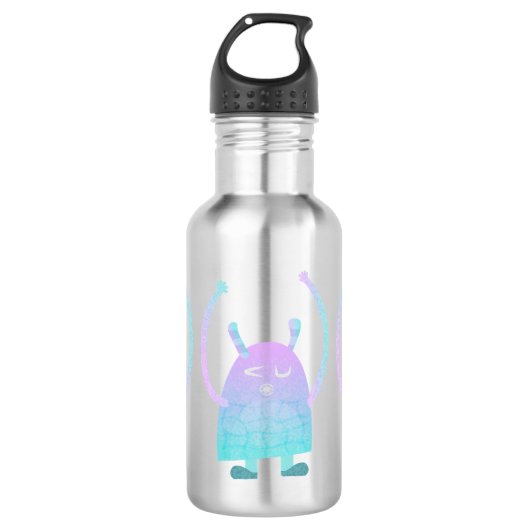 Schattige klein blauw monster waterfles (Voorkant)