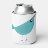 Schattige klein blauw vogeltje blikjeskoeler (Blikje Voorkant)