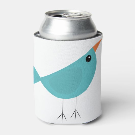 Schattige klein blauw vogeltje blikjeskoeler (Blikje Voorkant)