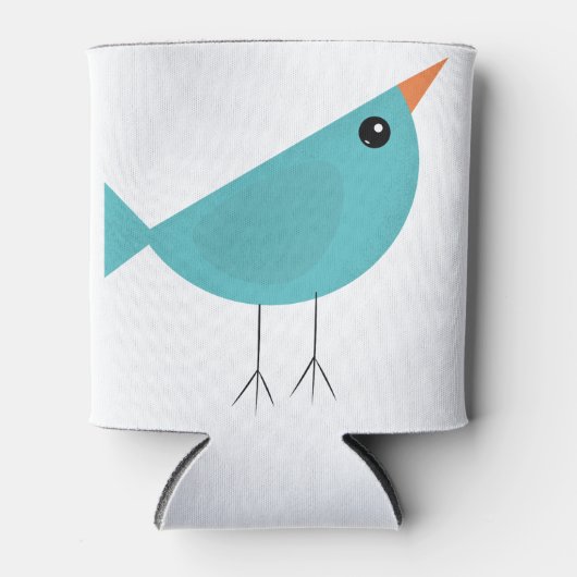 Schattige klein blauw vogeltje blikjeskoeler (Voorkant)