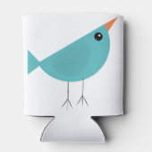 Schattige klein blauw vogeltje blikjeskoeler (Achterkant)