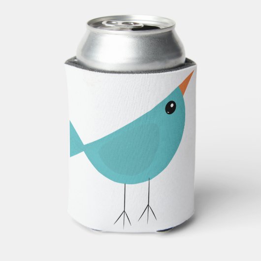 Schattige klein blauw vogeltje blikjeskoeler (Blikje Achterkant)