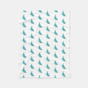 Schattige klein blauw vogeltje fleece deken