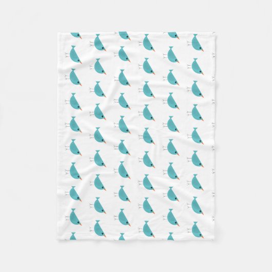 Schattige klein blauw vogeltje fleece deken (Voorkant)