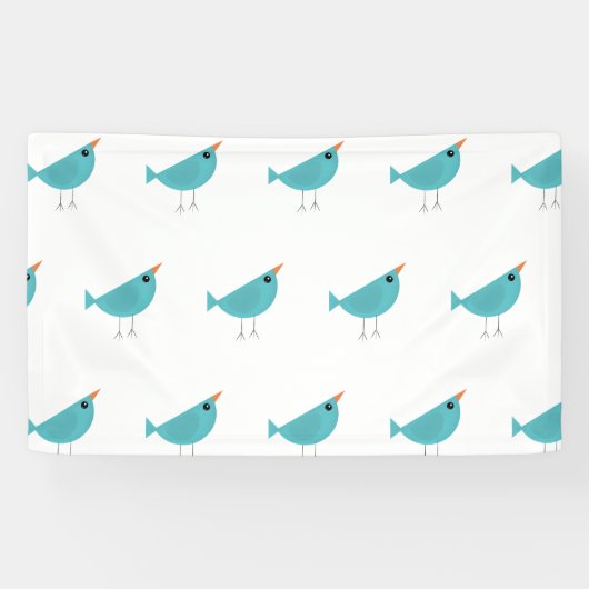 Schattige klein blauw vogeltje spandoek (Horizontaal)