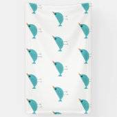 Schattige klein blauw vogeltje spandoek (Verticaal)