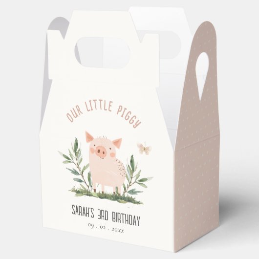 Schattige klein Boerderij Varkensvlinder Kinderen Bedankdoosjes (Geopend)