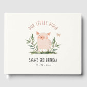 Schattige klein Boerderij Varkensvlinder Kinderen Gastenboek (Voorkant)