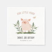 Schattige klein Boerderij Varkensvlinder Kinderen  Servet (Voorkant)