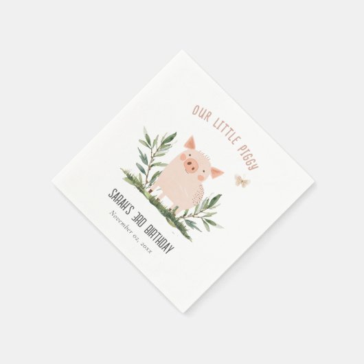 Schattige klein Boerderij Varkensvlinder Kinderen  Servet (Hoek)