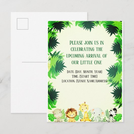 Schattige klein bos uitnodiging briefkaart (Voorkant / Achterkant)