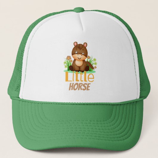 Schattige klein bruin paard trucker pet (Voorkant)