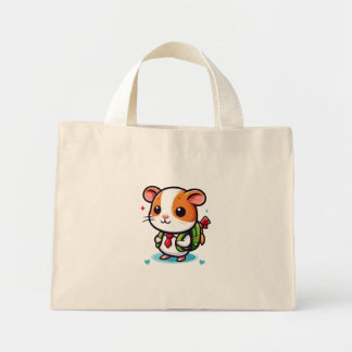 Schattige klein cavia en haar terug naar school mini tote bag
