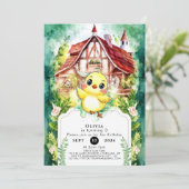 Schattige klein chick Waterverf Verjaardag Kaart (Staand voorkant)