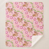 Schattige klein cowgirl patroon sherpa deken (Voorkant)
