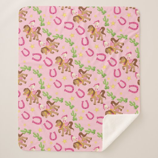 Schattige klein cowgirl patroon sherpa deken (Voorkant)